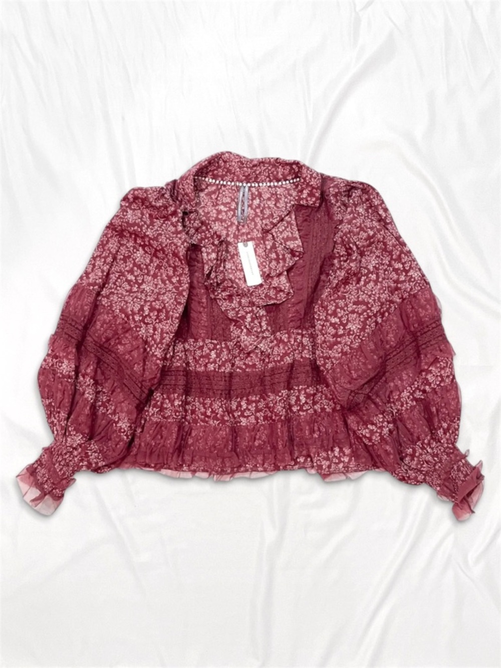 Anthropologie Ruffled V-Neck Popover Blouse • NWT